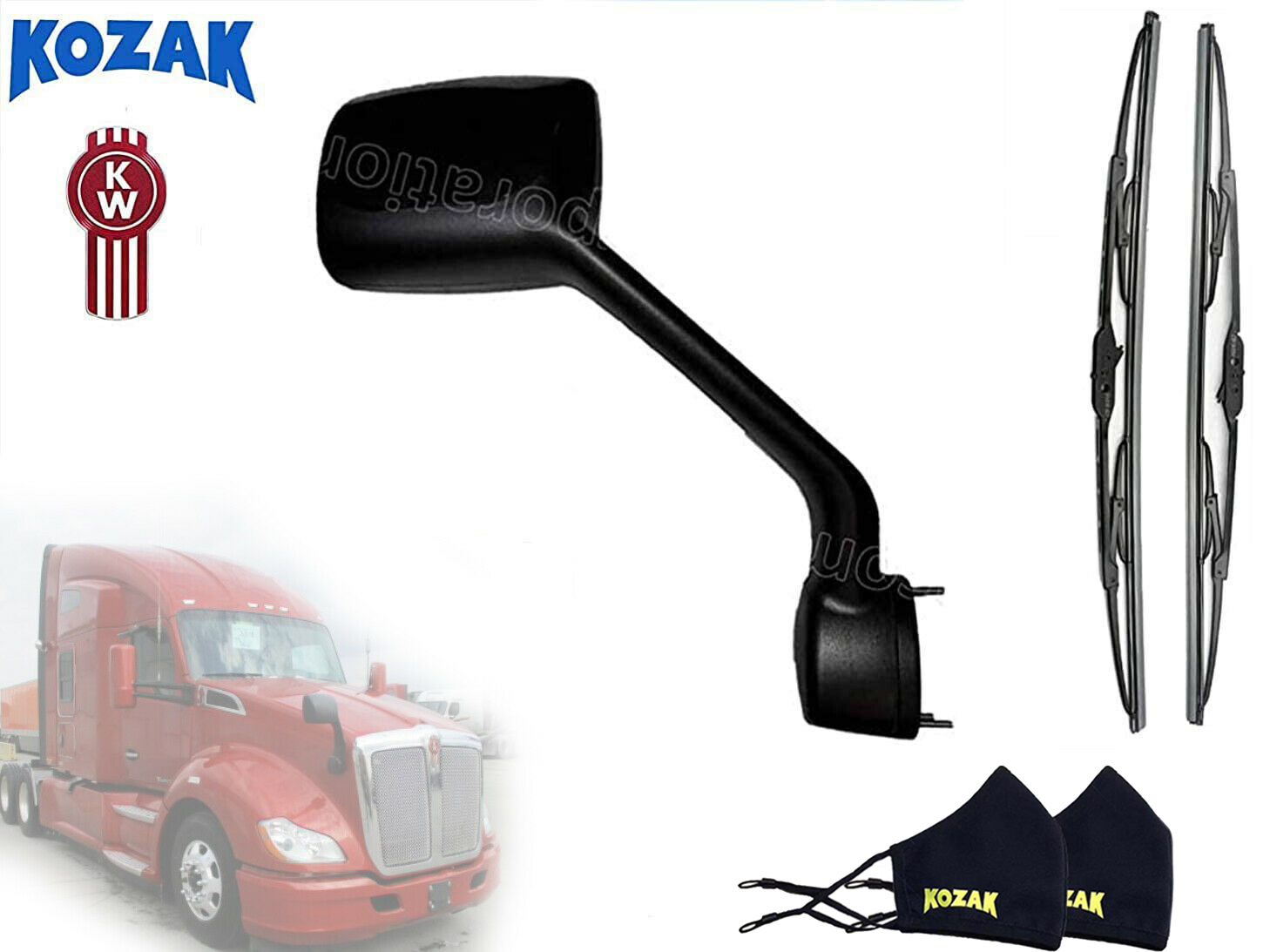 Kozak Chrome Finish Hood Mirror RH for Kenworth T680 2000-2017 Semi Trucks PLUS Kenworth LOGO Emblem and 2x22 Inch Windshield Wipers Included Passenger Side Kozak Chrome Finish Hood Mirror RH for Kenworth T680 2000-2017 Semi Trucks PLUS Kenworth LOGO Emblem and 2x22 Inch Windshield Wipers Included Passenger Side